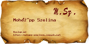 Mohápp Szelina névjegykártya